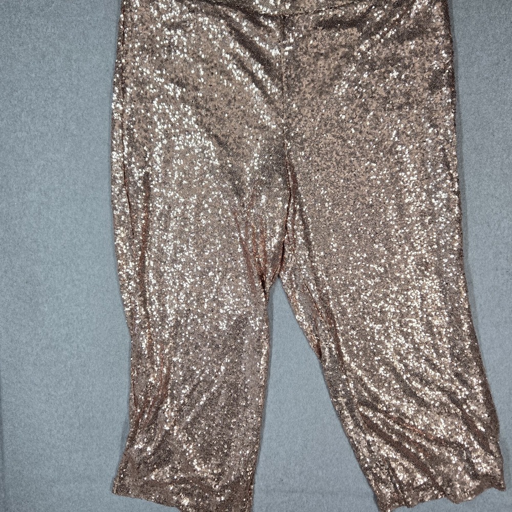 Torrid Women Pants 4X (26) Champagne Flex Wide Leg Bling Sequin Pull On NWT